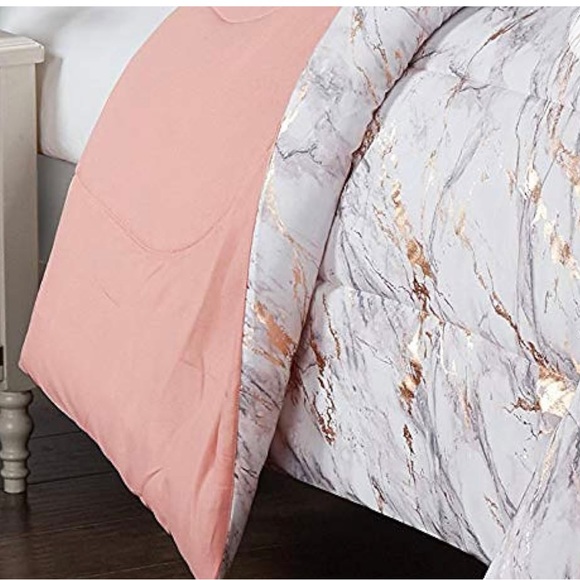 Pop Shop-Rose Gold Marble Twin XL Comforter - Picture 3 of 4
